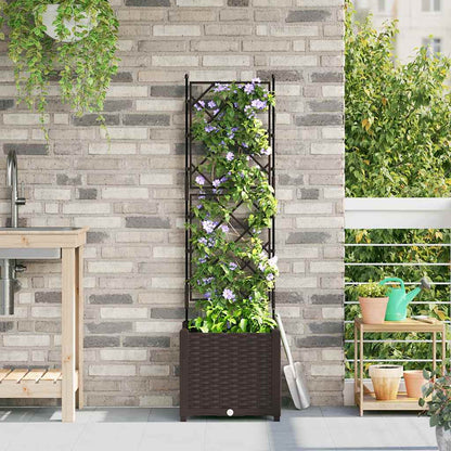vidaXL Garten-Pflanzgefäß Braun 40 x 40 x 143 cm Stahl