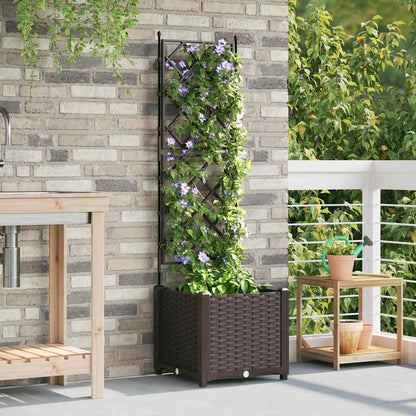 vidaXL Garten-Pflanzgefäß Braun 40 x 40 x 143 cm Stahl