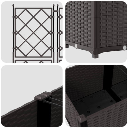 vidaXL Garten-Pflanzgefäß 2 pcs Braun 80 x 40 x 143 cm Stahl