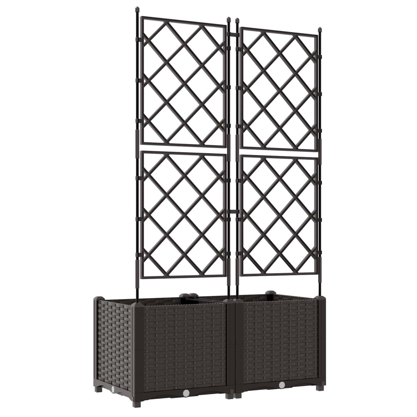 vidaXL Garten-Pflanzgefäß 2 pcs Braun 80 x 40 x 143 cm Stahl