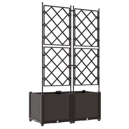 vidaXL Garten-Pflanzgefäß 2 pcs Braun 80 x 40 x 143 cm Stahl