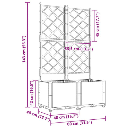 vidaXL Garten-Pflanzgefäß 2 pcs Braun 80 x 40 x 143 cm Stahl