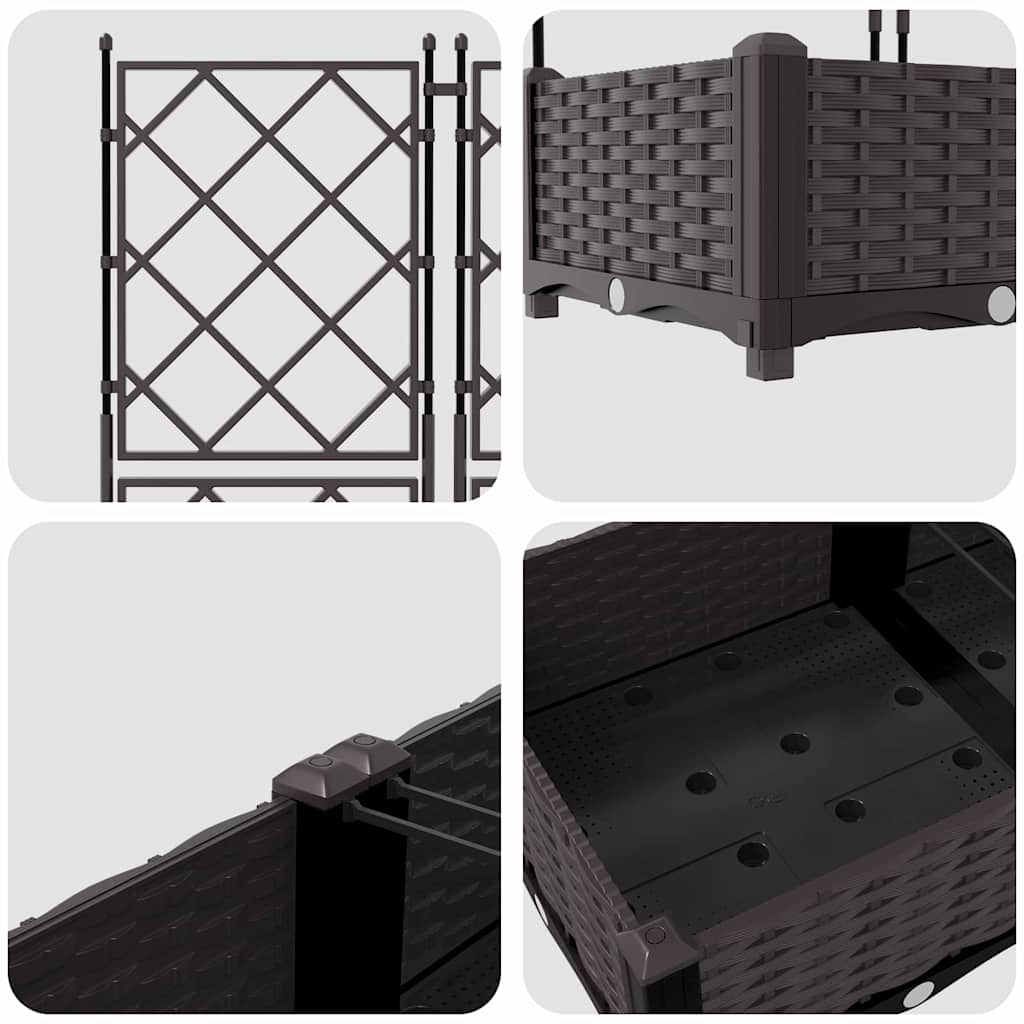 vidaXL Garten-Pflanzgefäß 3 pcs Braun 120 x 40 x 125,5 cm Stahl