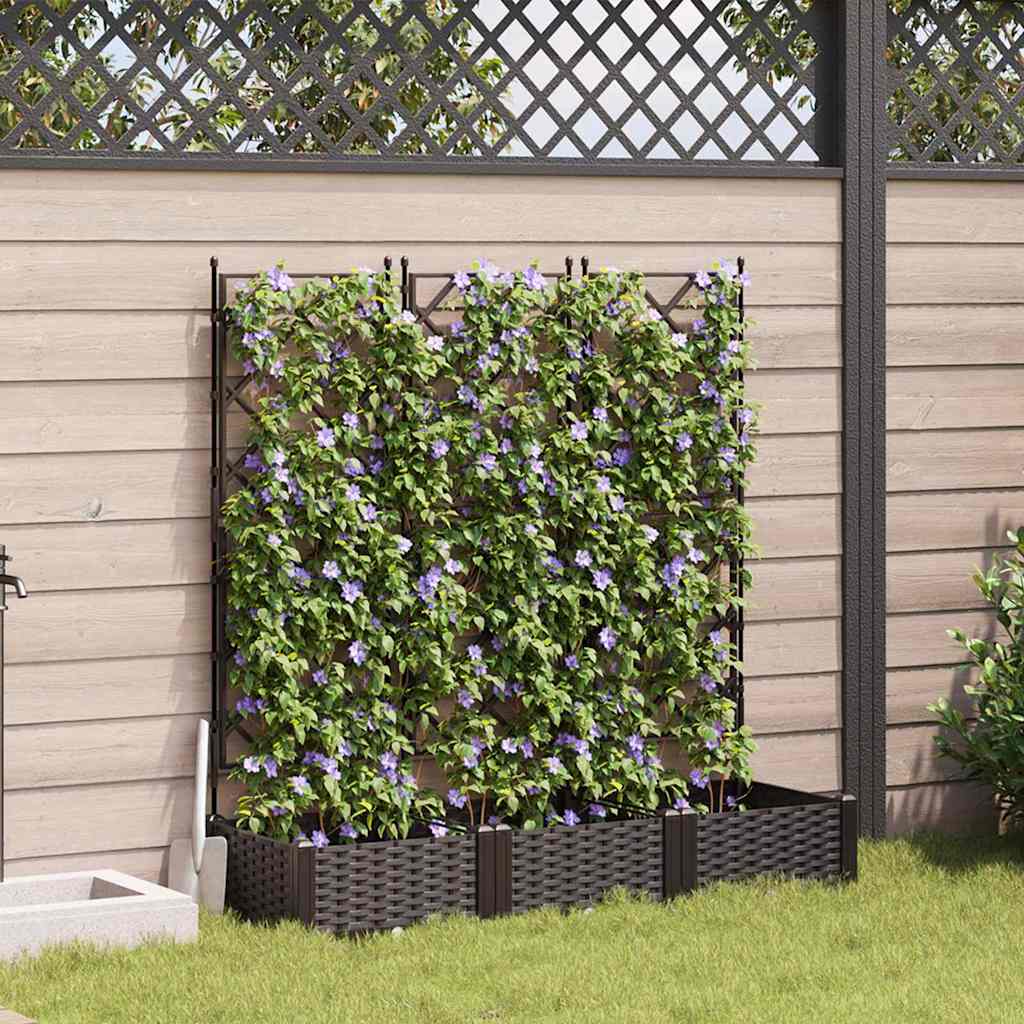 vidaXL Garten-Pflanzgefäß 3 pcs Braun 120 x 40 x 125,5 cm Stahl