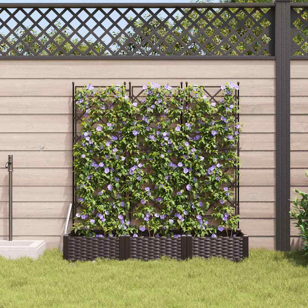 vidaXL Garten-Pflanzgefäß 3 pcs Braun 120 x 40 x 125,5 cm Stahl