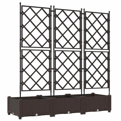 vidaXL Garten-Pflanzgefäß 3 pcs Braun 120 x 40 x 125,5 cm Stahl