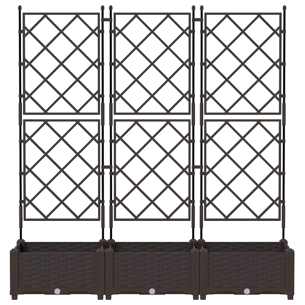 vidaXL Garten-Pflanzgefäß 3 pcs Braun 120 x 40 x 125,5 cm Stahl