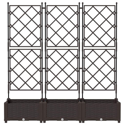 vidaXL Garten-Pflanzgefäß 3 pcs Braun 120 x 40 x 125,5 cm Stahl