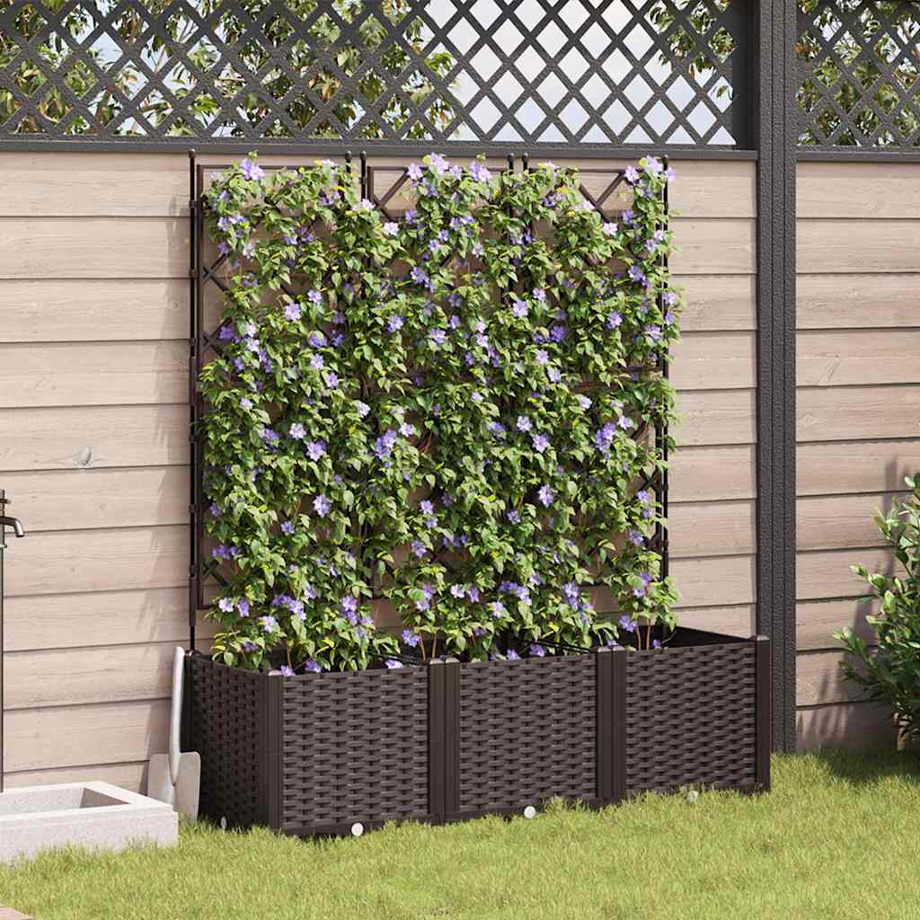 Garten-Pflanzgefäß 3 pcs Braun 120 x 40 x 143 cm Stahl