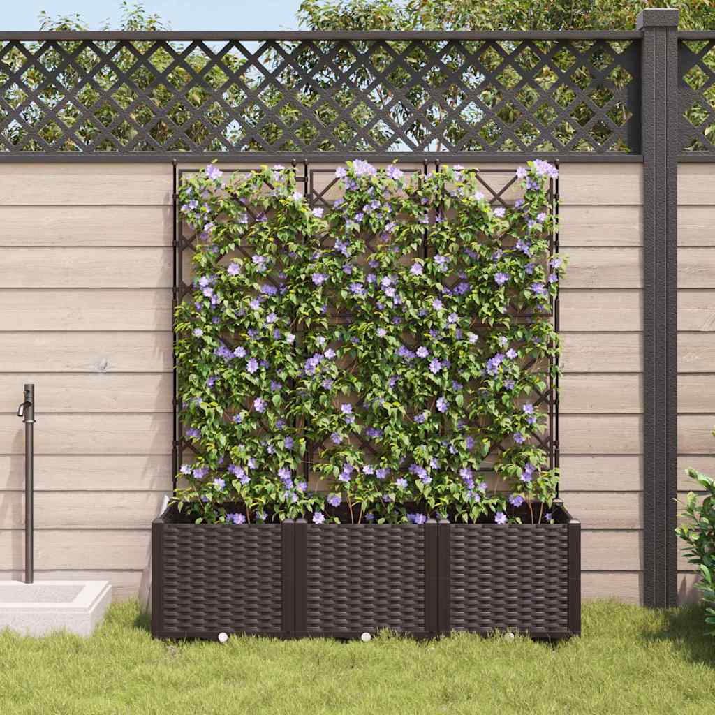 Garten-Pflanzgefäß 3 pcs Braun 120 x 40 x 143 cm Stahl