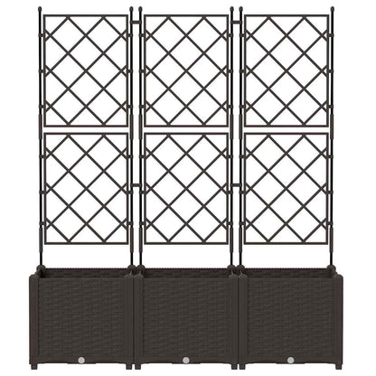 Garten-Pflanzgefäß 3 pcs Braun 120 x 40 x 143 cm Stahl
