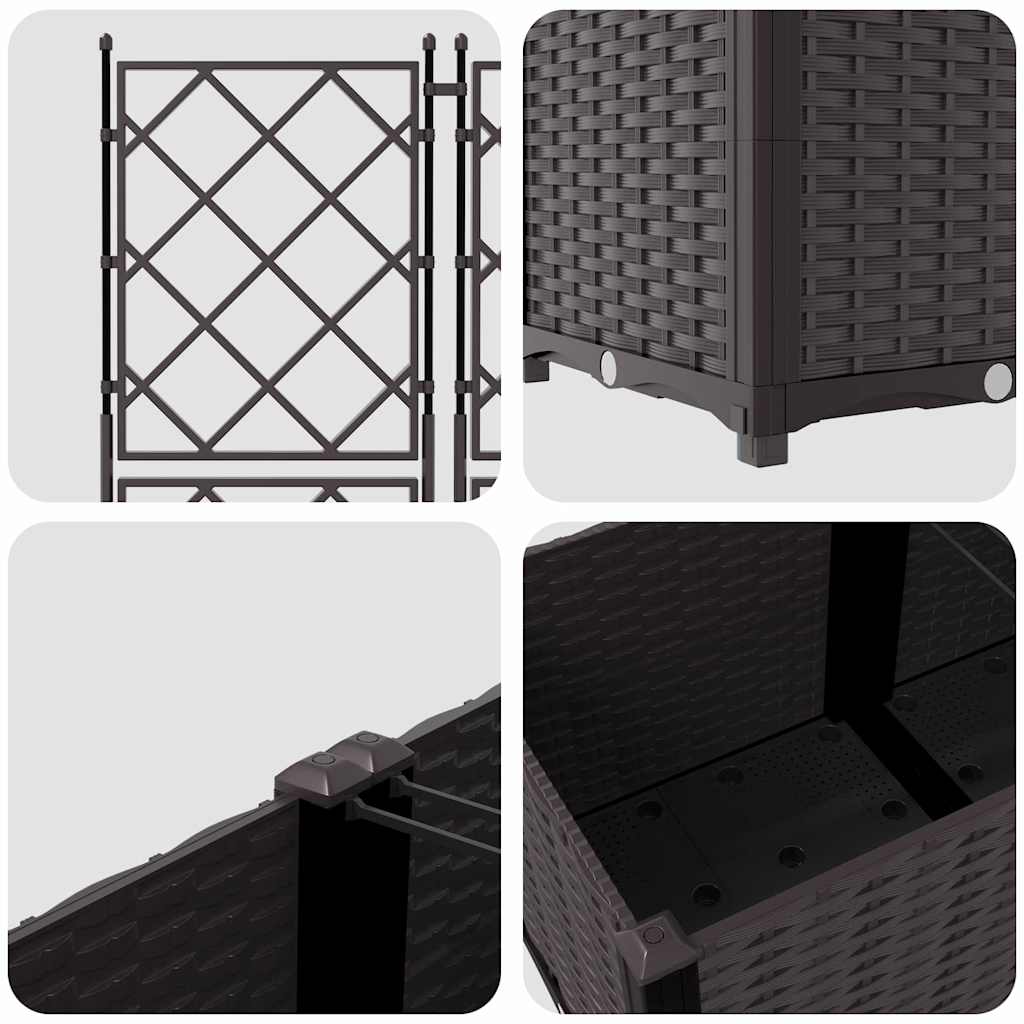vidaXL Garten-Pflanzgefäß 3 pcs Braun 80 x 80 x 143 cm Stahl