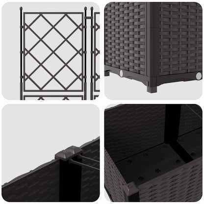 vidaXL Garten-Pflanzgefäß 3 pcs Braun 80 x 80 x 143 cm Stahl