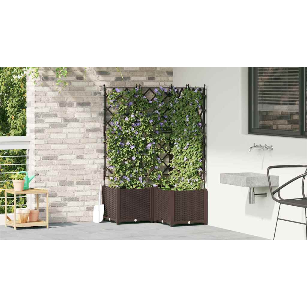 vidaXL Garten-Pflanzgefäß 3 pcs Braun 80 x 80 x 143 cm Stahl
