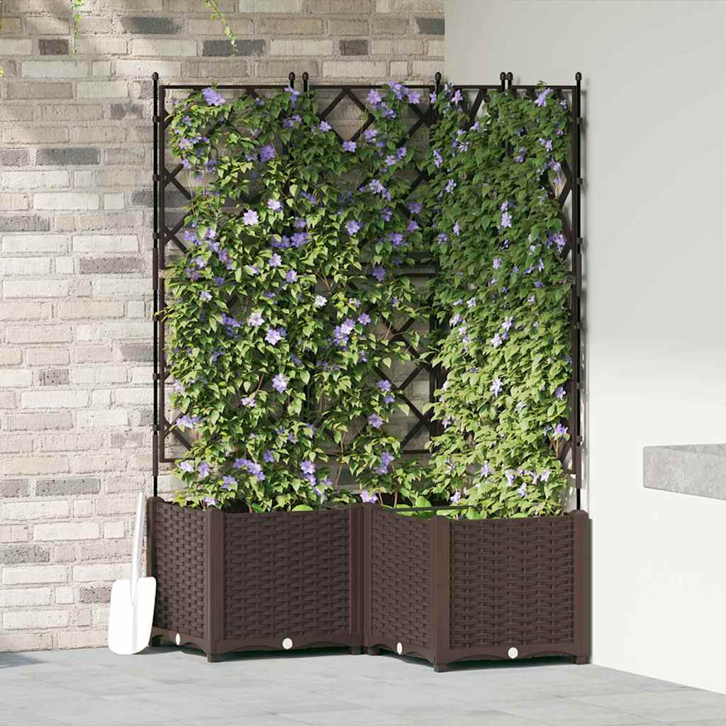 vidaXL Garten-Pflanzgefäß 3 pcs Braun 80 x 80 x 143 cm Stahl