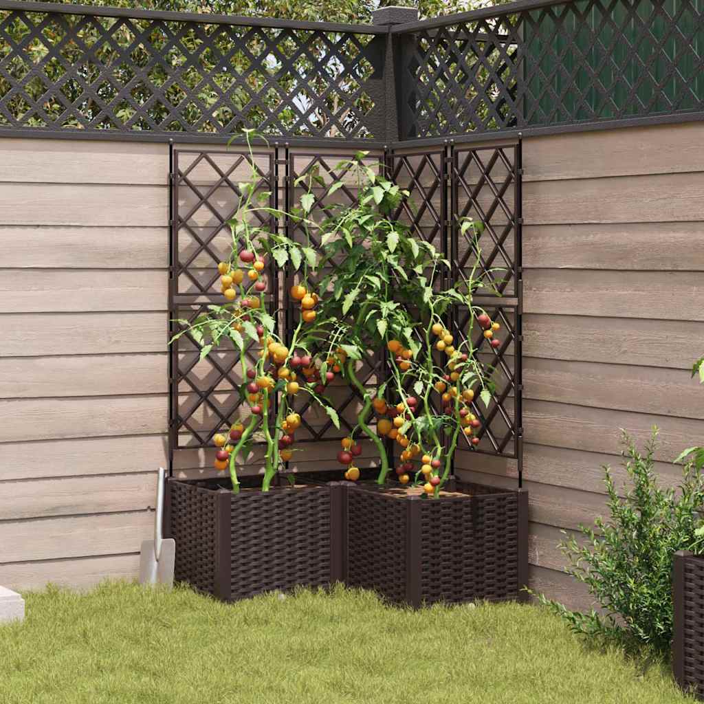 vidaXL Garten-Pflanzgefäß 3 pcs Braun 80 x 80 x 143 cm Stahl