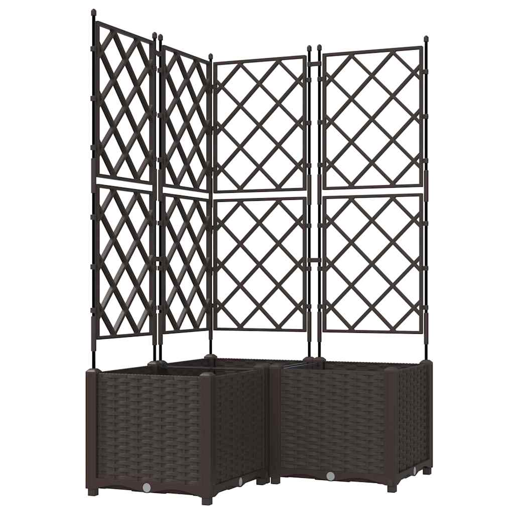 vidaXL Garten-Pflanzgefäß 3 pcs Braun 80 x 80 x 143 cm Stahl