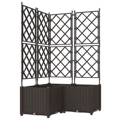 vidaXL Garten-Pflanzgefäß 3 pcs Braun 80 x 80 x 143 cm Stahl