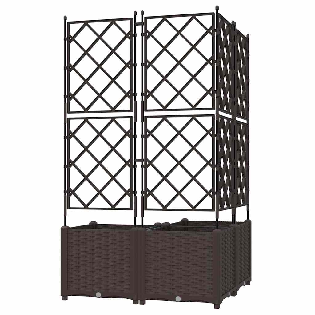 vidaXL Garten-Pflanzgefäß 3 pcs Braun 80 x 80 x 143 cm Stahl