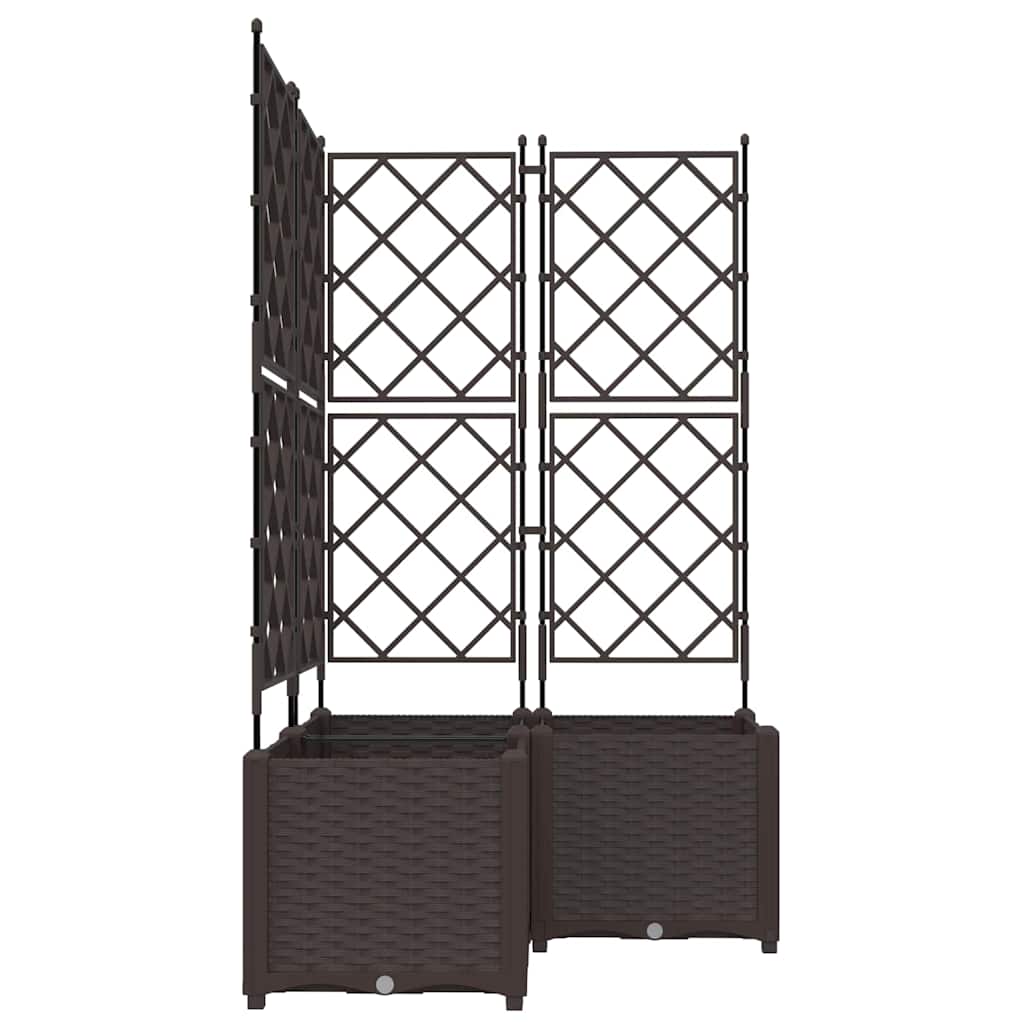 vidaXL Garten-Pflanzgefäß 3 pcs Braun 80 x 80 x 143 cm Stahl
