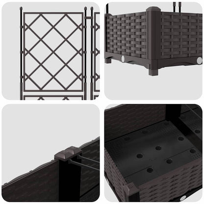 vidaXL Garten-Pflanzgefäß 5 pcs Braun 120 x 120 x 125,5 cm Stahl