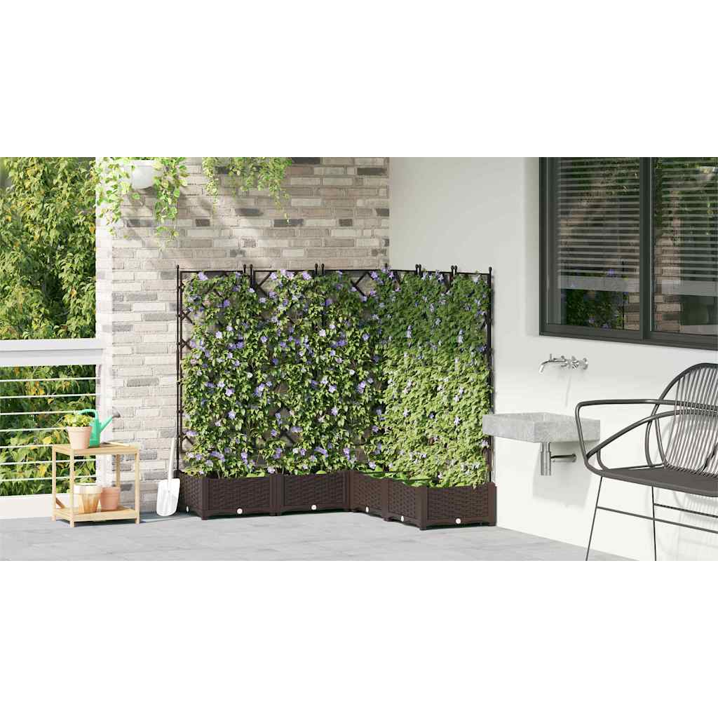 vidaXL Garten-Pflanzgefäß 5 pcs Braun 120 x 120 x 125,5 cm Stahl