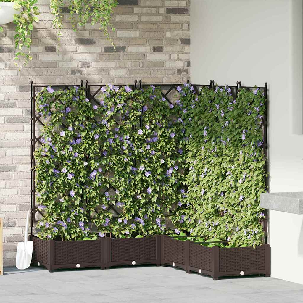 vidaXL Garten-Pflanzgefäß 5 pcs Braun 120 x 120 x 125,5 cm Stahl