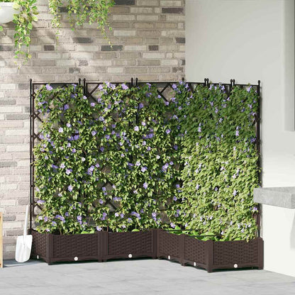 vidaXL Garten-Pflanzgefäß 5 pcs Braun 120 x 120 x 125,5 cm Stahl