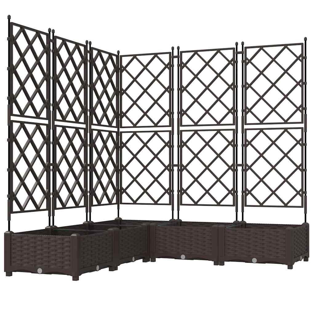 vidaXL Garten-Pflanzgefäß 5 pcs Braun 120 x 120 x 125,5 cm Stahl