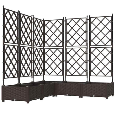 vidaXL Garten-Pflanzgefäß 5 pcs Braun 120 x 120 x 125,5 cm Stahl