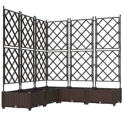vidaXL Garten-Pflanzgefäß 5 pcs Braun 120 x 120 x 125,5 cm Stahl