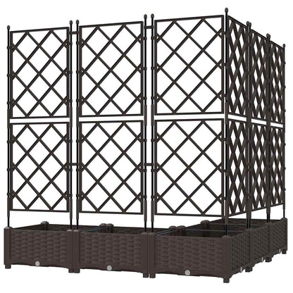 vidaXL Garten-Pflanzgefäß 5 pcs Braun 120 x 120 x 125,5 cm Stahl
