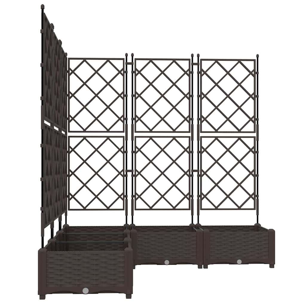 vidaXL Garten-Pflanzgefäß 5 pcs Braun 120 x 120 x 125,5 cm Stahl