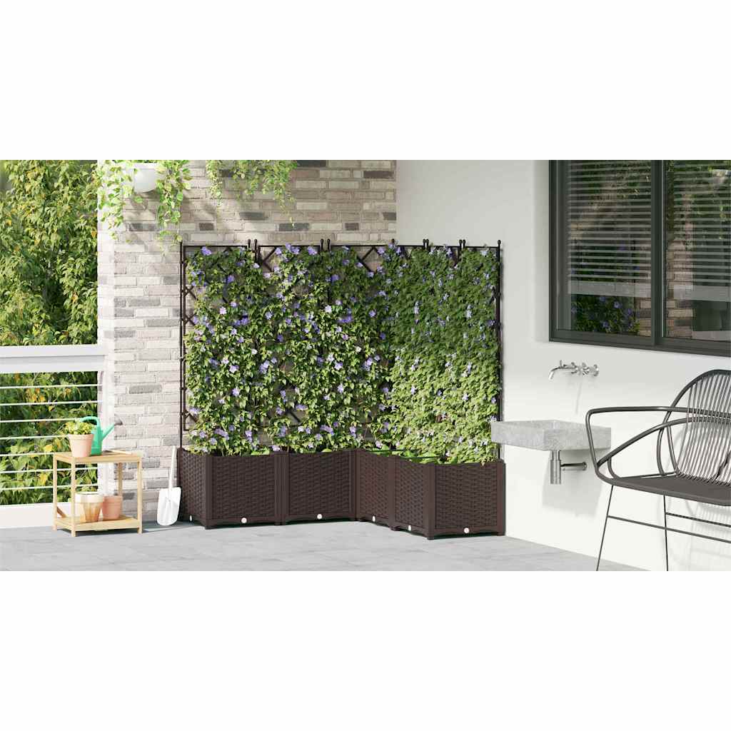 Garten-Pflanzgefäß 5 pcs Braun 120 x 120 x 143 cm Kunststoff