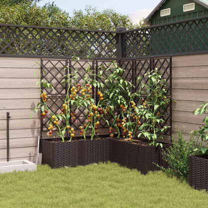 Garten-Pflanzgefäß 5 pcs Braun 120 x 120 x 143 cm Kunststoff