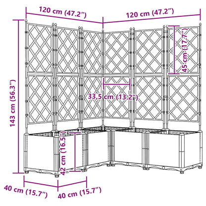 Garten-Pflanzgefäß 5 pcs Braun 120 x 120 x 143 cm Kunststoff
