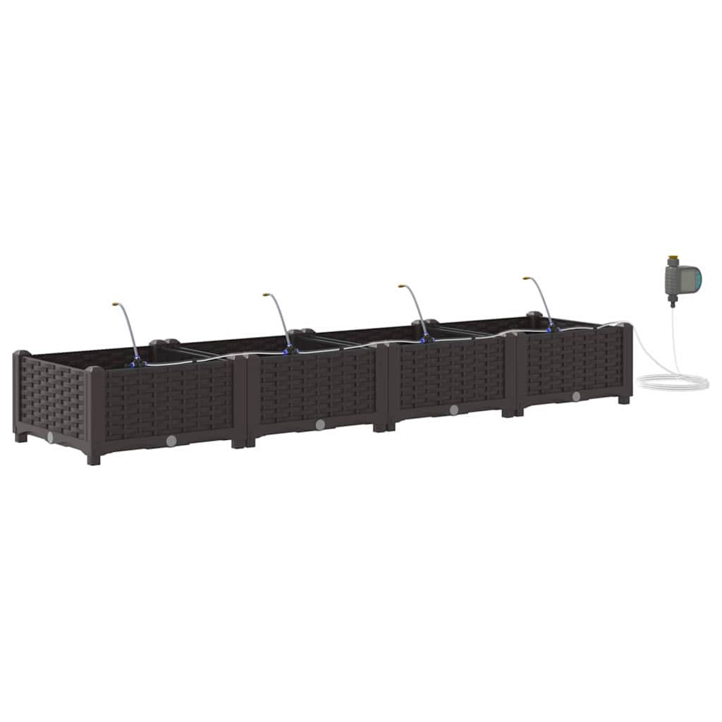 vidaXL Garten-Pflanzgefäß 4 pcs Braun Stahl