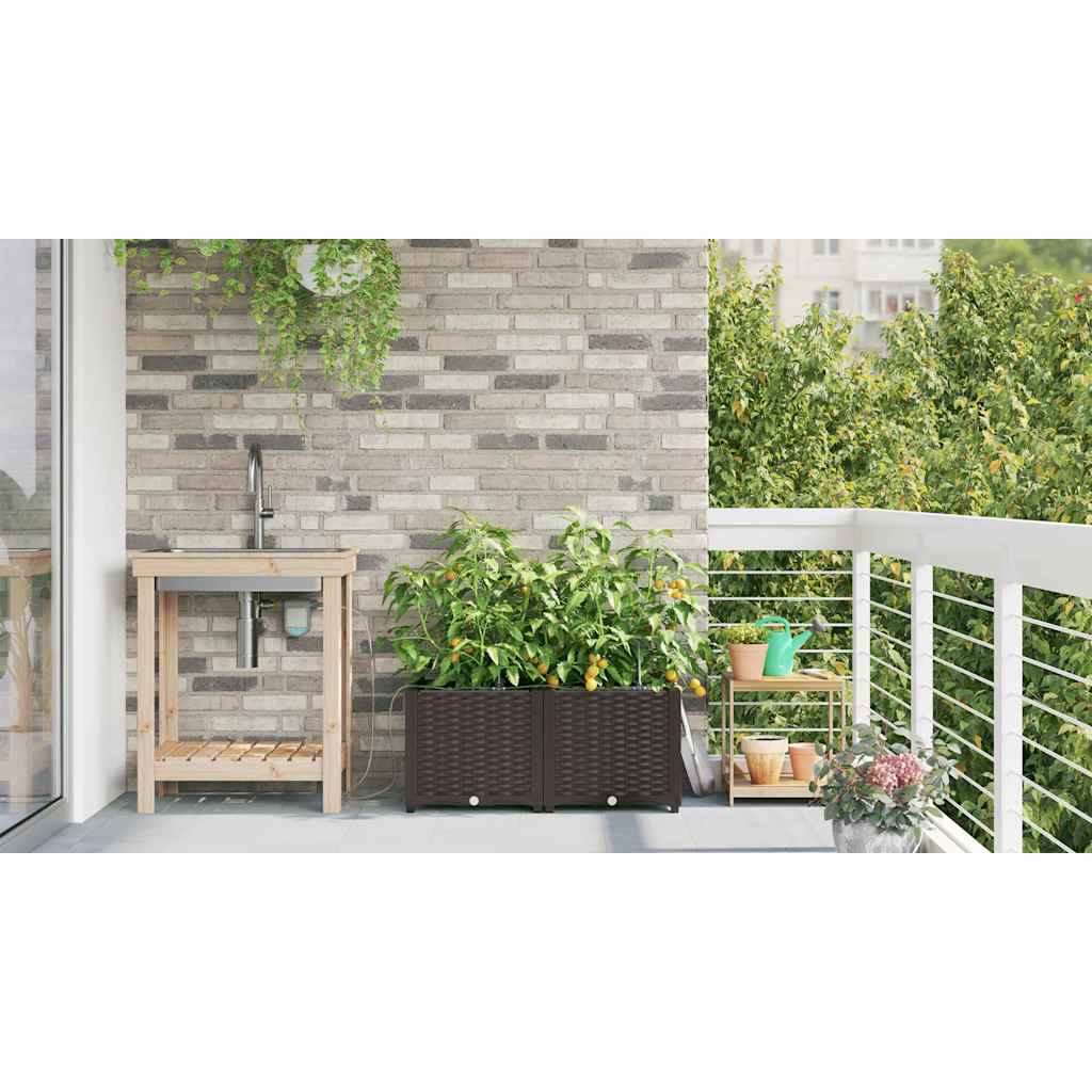 vidaXL Garten-Pflanzgefäß 2 pcs Braun Stahl