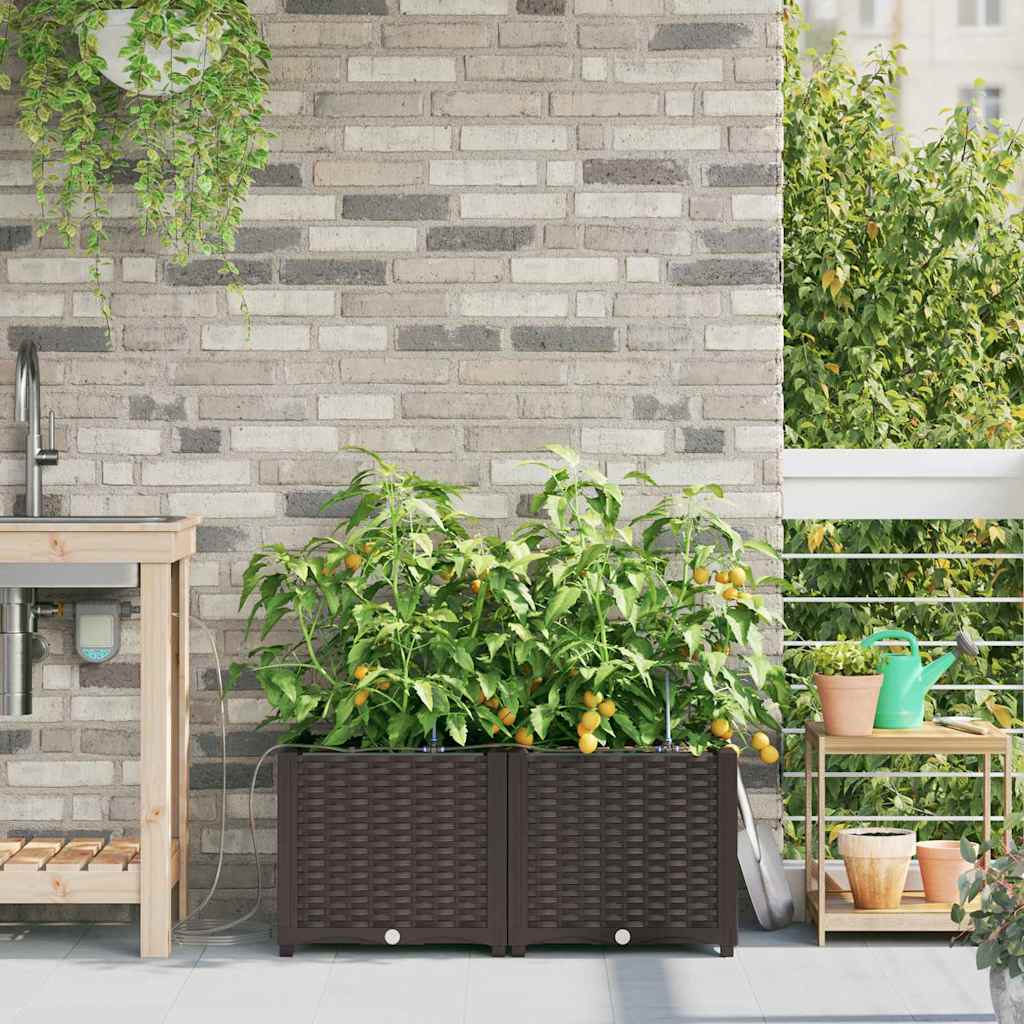 vidaXL Garten-Pflanzgefäß 2 pcs Braun Stahl