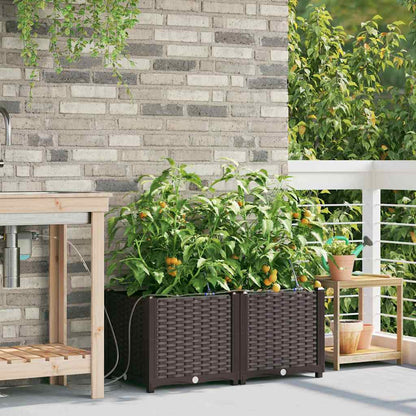 vidaXL Garten-Pflanzgefäß 2 pcs Braun Stahl