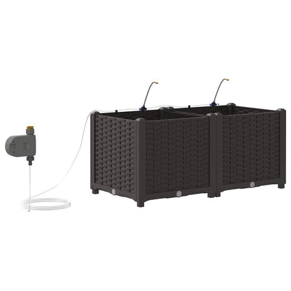 vidaXL Garten-Pflanzgefäß 2 pcs Braun Stahl