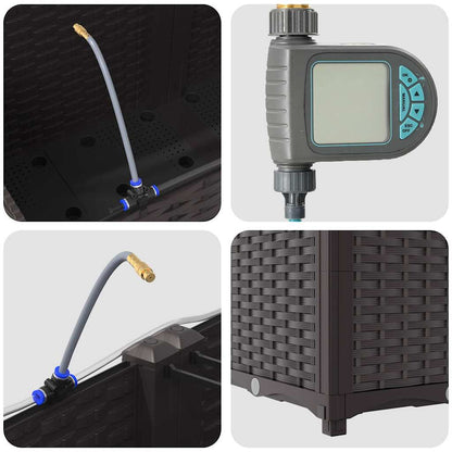 Garten-Pflanzgefäß 3 pcs Braun Stahl