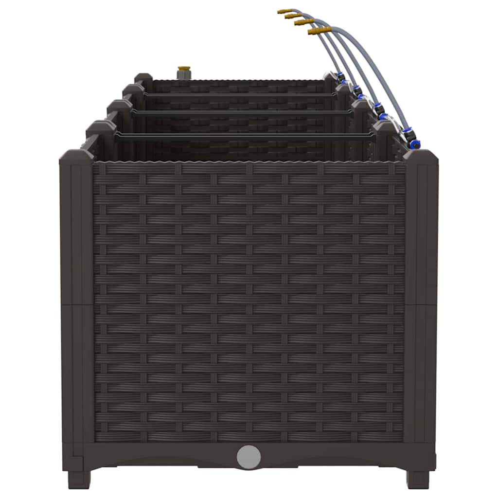 Garten-Pflanzgefäß 3 pcs Braun Stahl