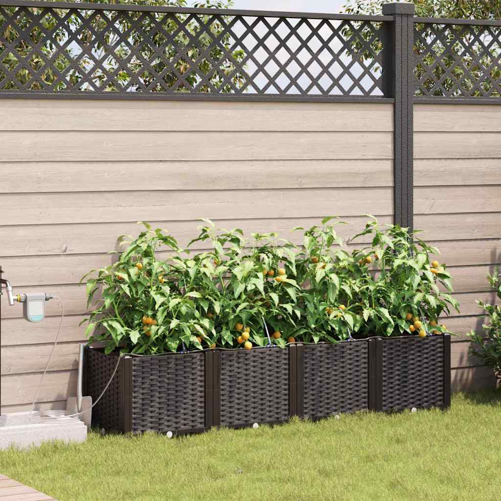 vidaXL Garten-Pflanzgefäß 4 pcs Braun Stahl