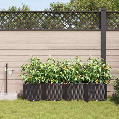 vidaXL Garten-Pflanzgefäß 4 pcs Braun Stahl