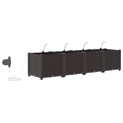 vidaXL Garten-Pflanzgefäß 4 pcs Braun Stahl