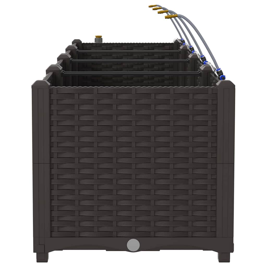 vidaXL Garten-Pflanzgefäß 4 pcs Braun Stahl