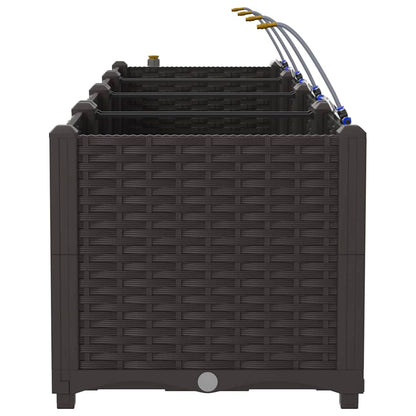 vidaXL Garten-Pflanzgefäß 4 pcs Braun Stahl