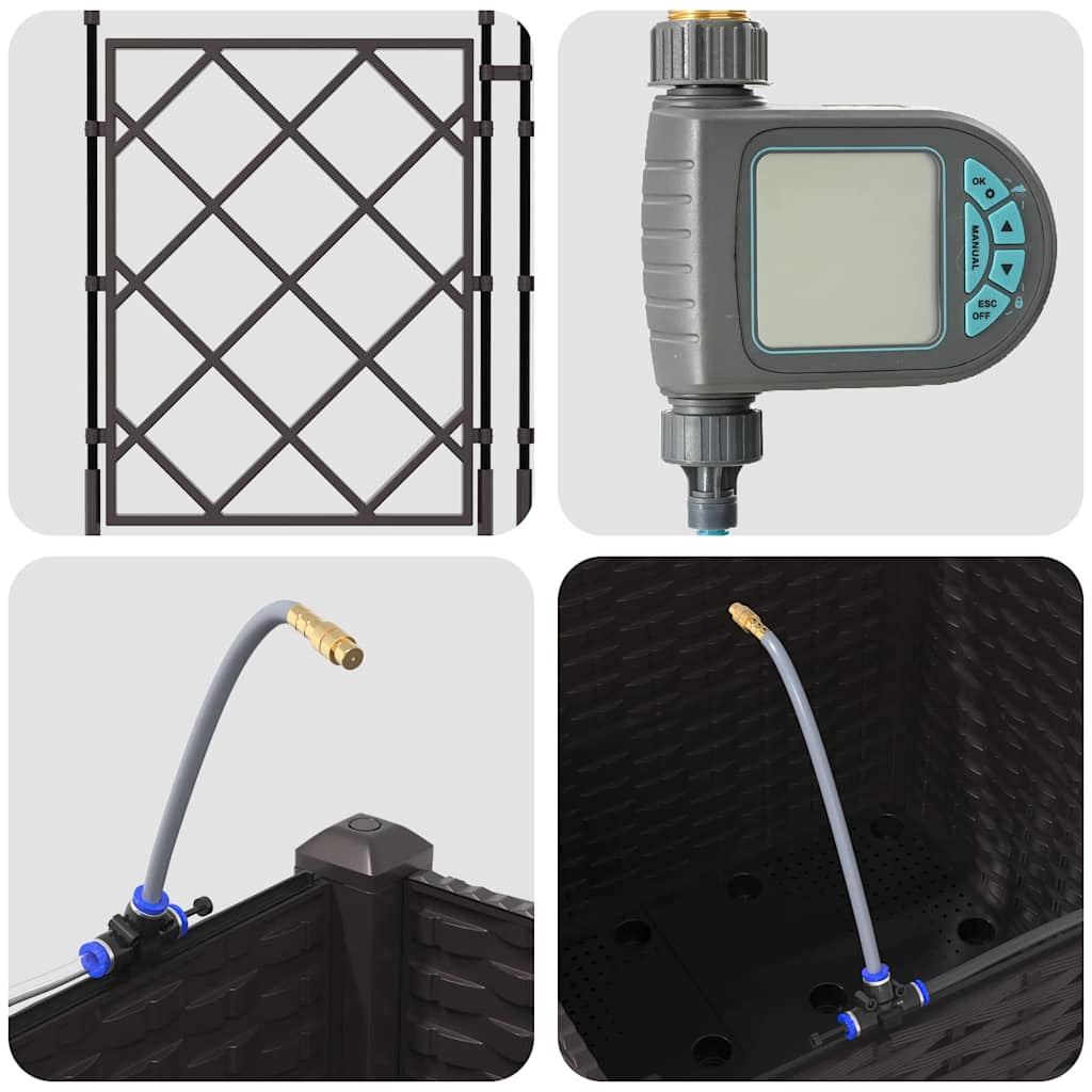 Garten-Pflanzgefäß Braun 40 x 40 x 142 cm Stahl