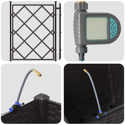 Garten-Pflanzgefäß Braun 40 x 40 x 142 cm Stahl